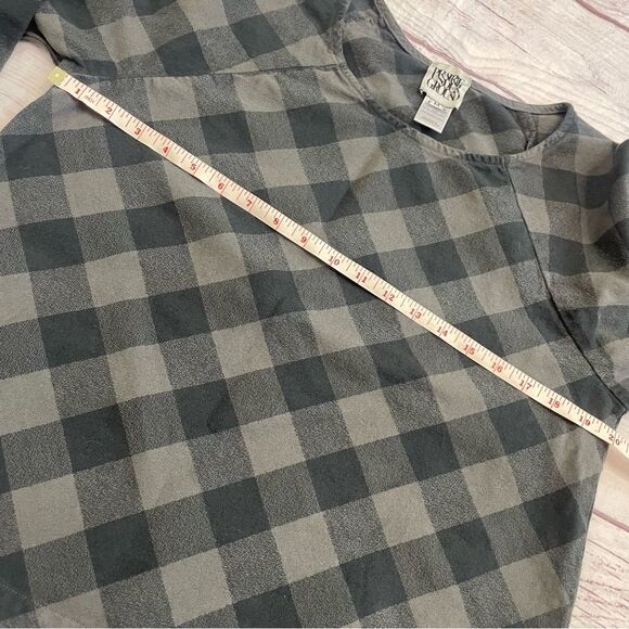 Prairie Underground Organic Cotton Check Pullover Long Sleeve Black Size Medium - Picture 3 of 6